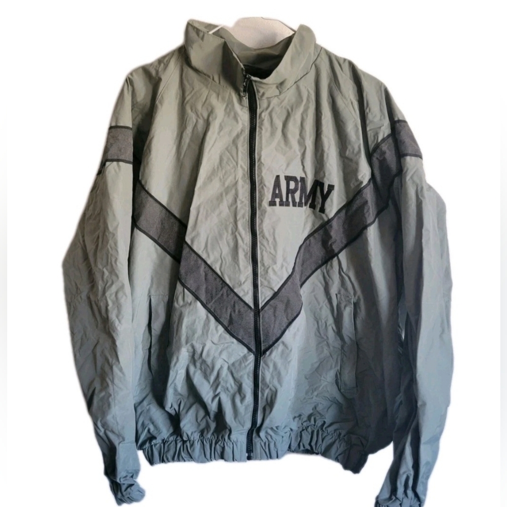 US Army IPUF Windbreaker Reflective Jacket Mens Medium Gray